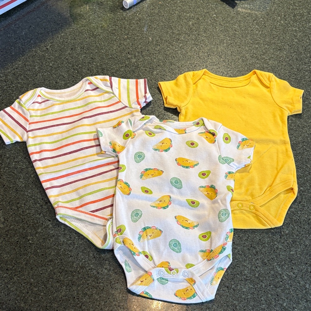 Vibrant Striped and Avocado Print Bodysuits